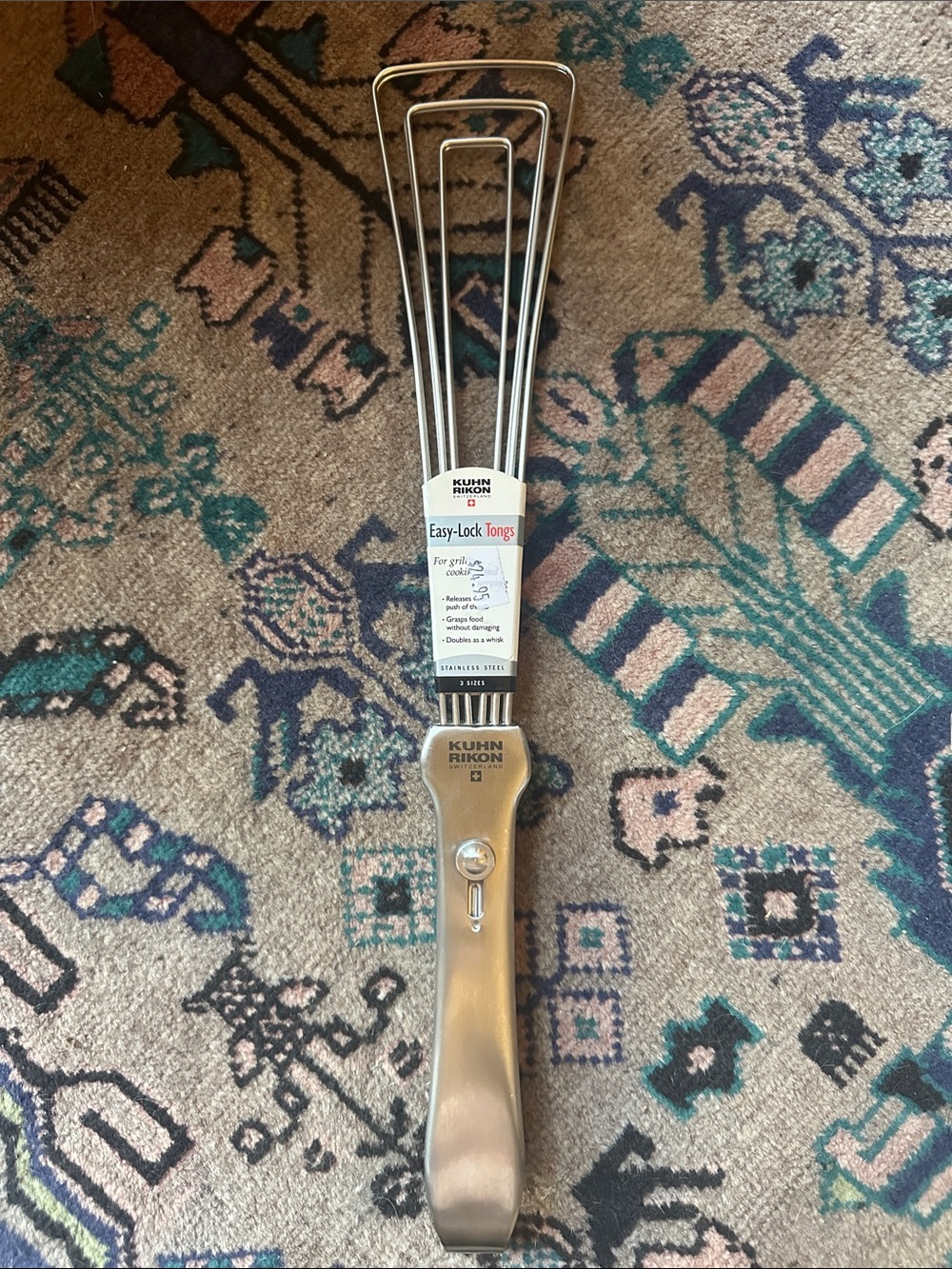Kuhn Rikon Switzerland Easy-Lock Tongs 16” Stainless Steel